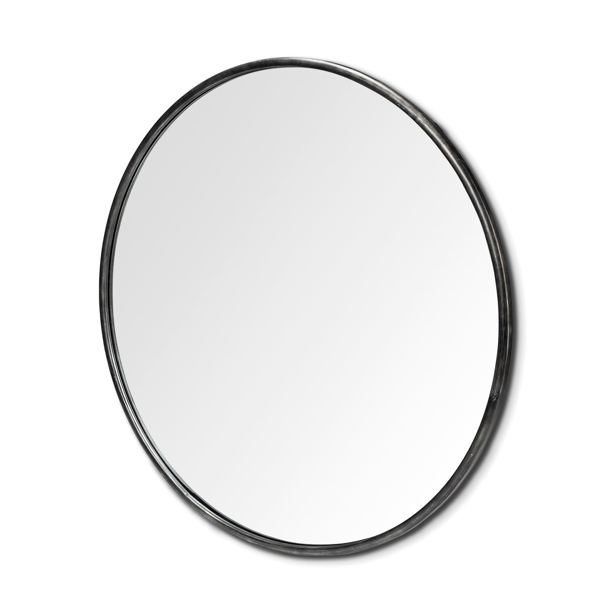 Piper 47.2L x 1.0W x 47.2H Large Black Metal Round Wall Mirror from Mercana - Luna Furniture