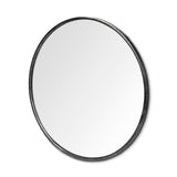 Piper 47.2L x 1.0W x 47.2H Large Black Metal Round Wall Mirror from Mercana - Luna Furniture