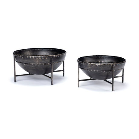 Cauldron (Set of 2) Brown Metal Bowls from Mercana - Luna Furniture