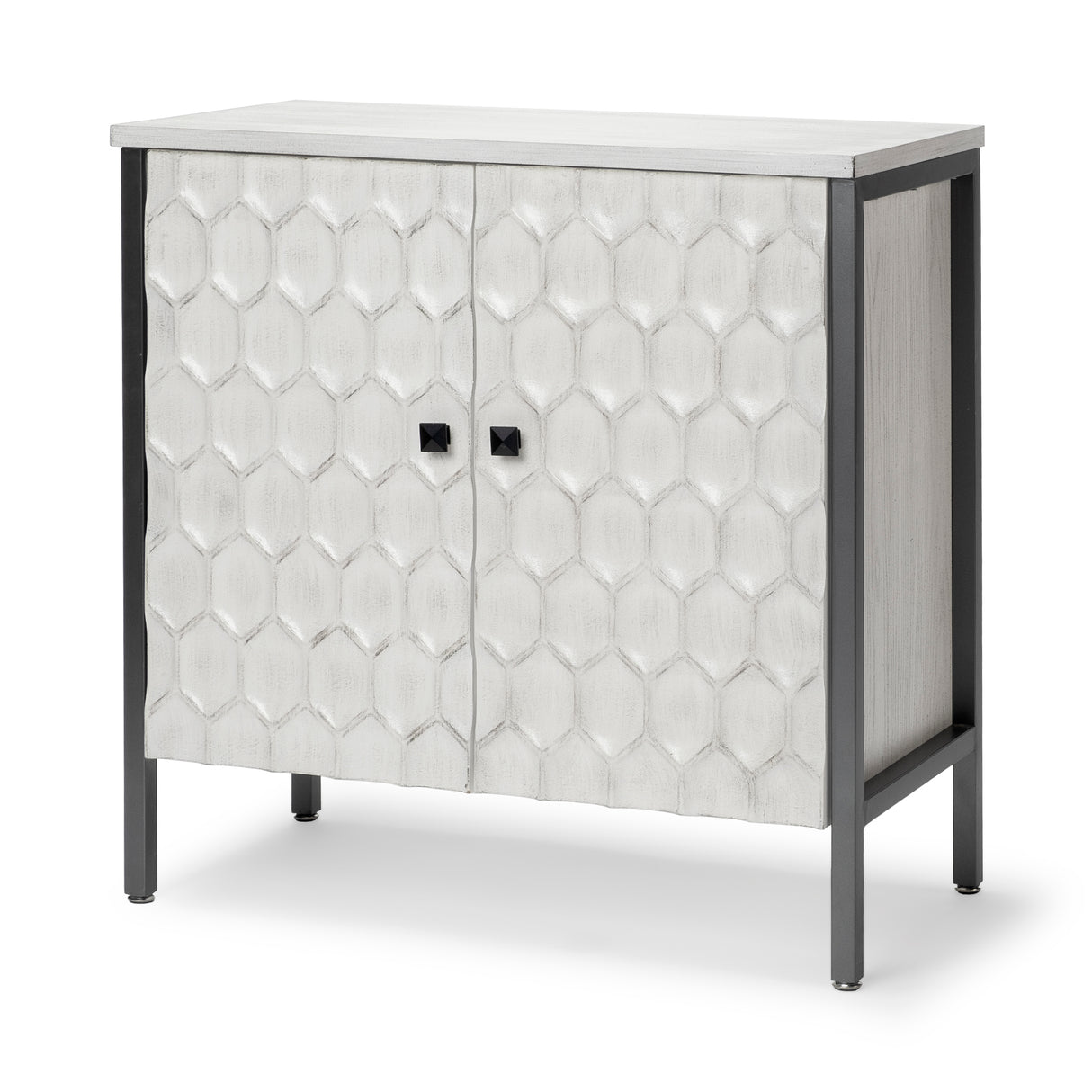 Savannah White Fir Veneer w/ Gray Metal 2-Door Accent Cabinet from Mercana - Luna Furniture