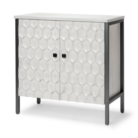 Savannah White Fir Veneer w/ Gray Metal 2-Door Accent Cabinet from Mercana - Luna Furniture