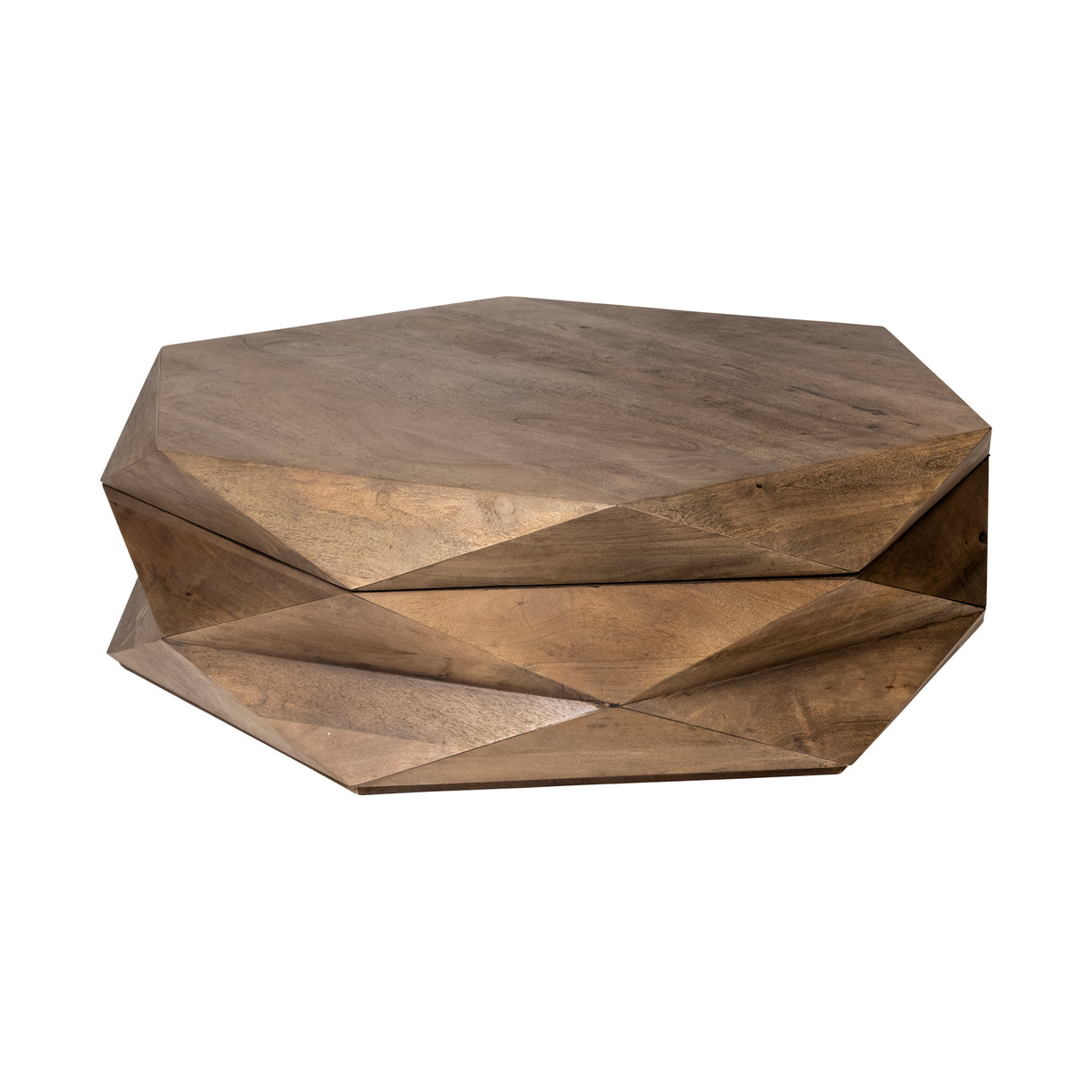 Arreto 48" Hexagonal Hinged Solid Wood Top and Base Coffee Table from Mercana - Luna Furniture