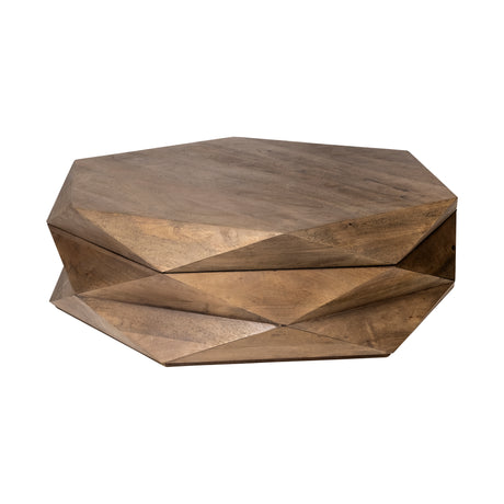 Arreto 48" Hexagonal Hinged Solid Wood Top and Base Coffee Table from Mercana - Luna Furniture