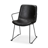 Sawyer II Black Faux-Leather Seat Black Iron Frame Dining Chair from Mercana - Luna Furniture