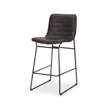 Meritt 37"H Black Faux-Leather Seat W/ Black Metal Frame Stool from Mercana - Luna Furniture
