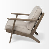 Olympus VI Beige Fabric Wrapped Wooden Frame Accent Chair from Mercana - Luna Furniture