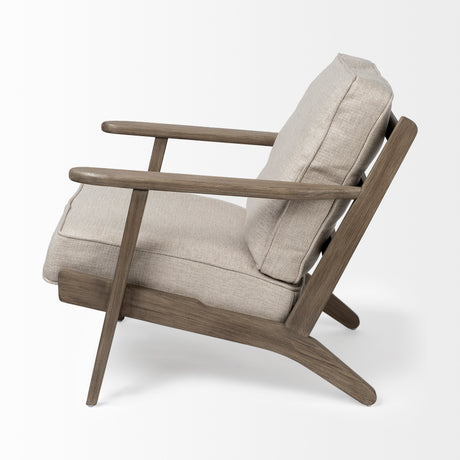 Olympus VI Beige Fabric Wrapped Wooden Frame Accent Chair from Mercana - Luna Furniture