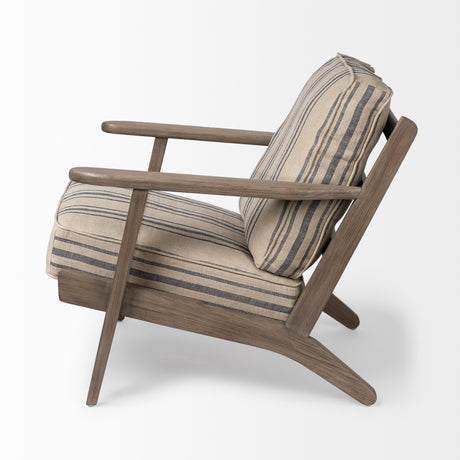 Olympus III Striped Brown Jute Wrapped Wooden Frame Accent Chair from Mercana - Luna Furniture