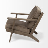 Olympus II Brown Velvet Covered Wooden Frame Accent Chair from Mercana - Luna Furniture