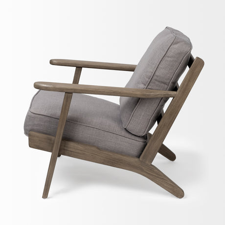 Olympus II Flint Gray Fabric Covered Wooden Frame Accent Chair from Mercana - Luna Furniture