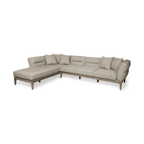Denali IV 121" Beige Upholstered Wooden Frame Left Four Seater Sectional from Mercana - Luna Furniture