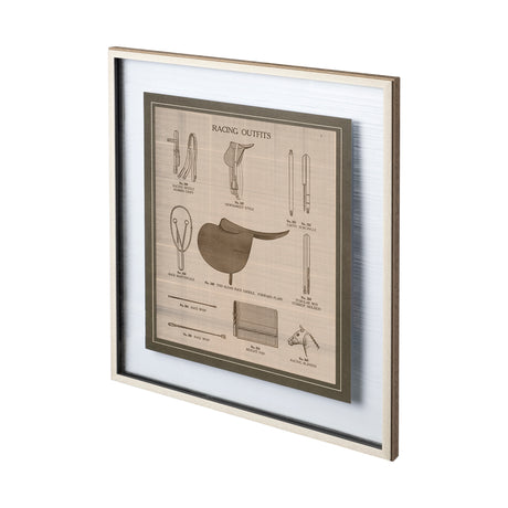 Equine Riding Gear III v2 by Mercana Studio Hand Embellished Framed Art Print Matted under Glass from Mercana - Luna Furniture