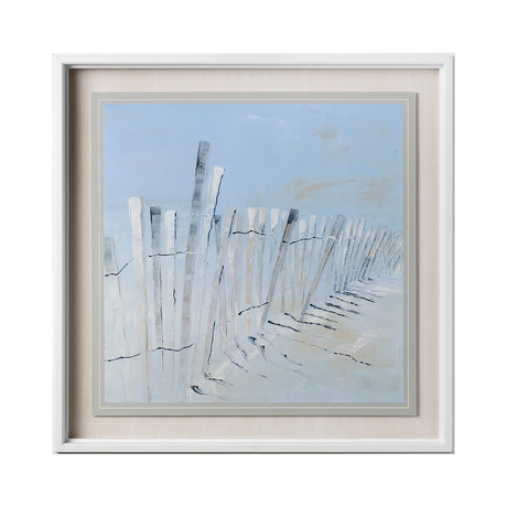 Ocean Fence by Mercana Studio a Hand Embellished Textured Framed Art Print Matted under Glass from Mercana - Luna Furniture