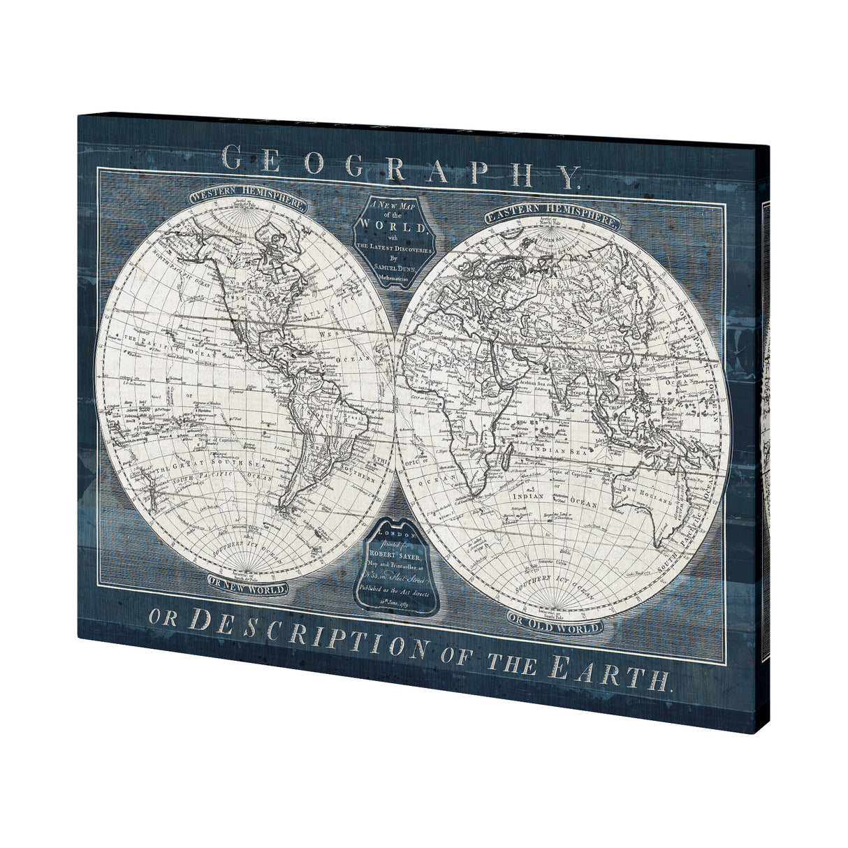 Old World Globe by Mercana Studio a Hand Embellished Textured Canvas from Mercana - Luna Furniture