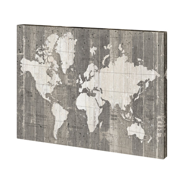 Old World Map Neutral by Mercana Studio a Hand Embellished Textured Canvas