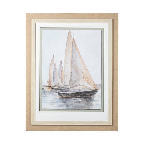 Plein Air Sailboats II by Ethan Harper a Framed Art Print Matted under Glass from Mercana - Luna Furniture
