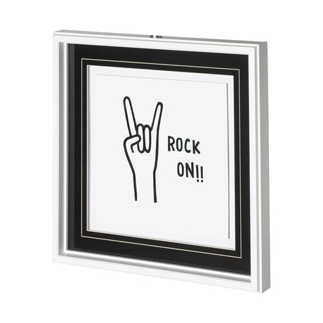 Rock On by Lawyer a Hand Embellished Textured Framed Art Print Matted under Glass from Mercana - Luna Furniture