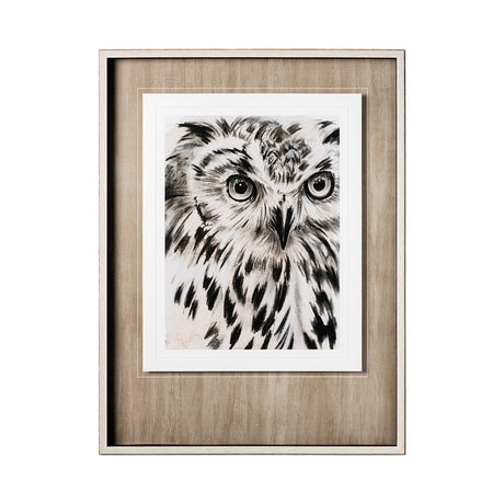 Charcoal Owl I by Jennifer Paxton Parker a Framed Art Print Matted under Glass from Mercana - Luna Furniture