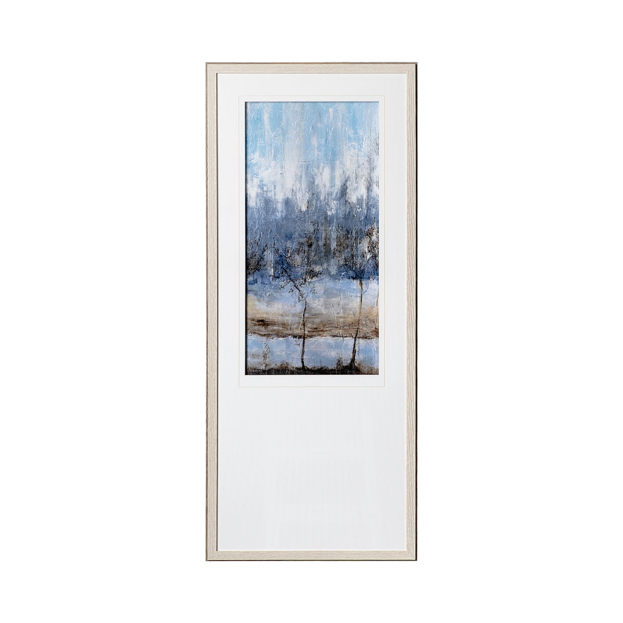 Anchored In Blue I by Aziz Kadmiri a Hand Embellished Textured Framed Art Print Matted under Glass from Mercana - Luna Furniture