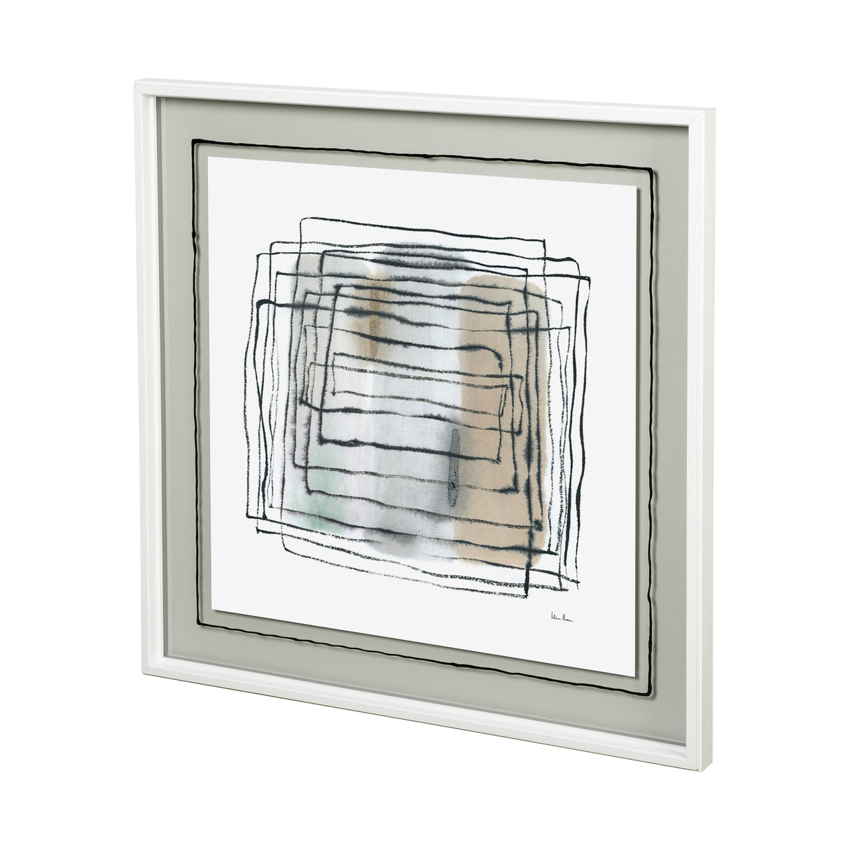 Field IV by Silvia Krause a Hand Embellished Textured Framed Art Print Matted under Glass from Mercana - Luna Furniture