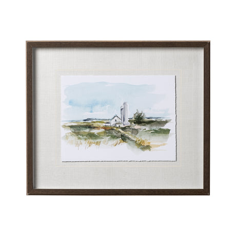 Rural Plein Air I by Ethan Harper a Hand Embellished Textured Framed Art Print Matted under Glass from Mercana - Luna Furniture