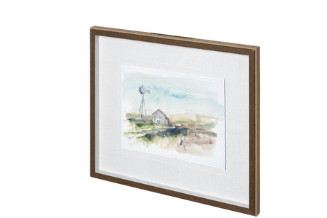Rural Plein Air II by Ethan Harper a Hand Embellished Textured Framed Art Print Matted under Glass from Mercana - Luna Furniture