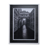 B&W Bridge of Sighs by Danny Head a Hand Embellished Textured Framed Photo Art Print Matted under Gl from Mercana - Luna Furniture