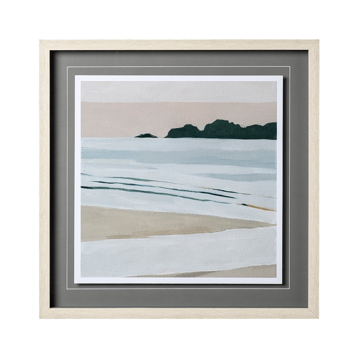 Coastal Lines I by Emma Scarvey a Hand Embellished Textured Framed Art Print Matted under Glass from Mercana - Luna Furniture