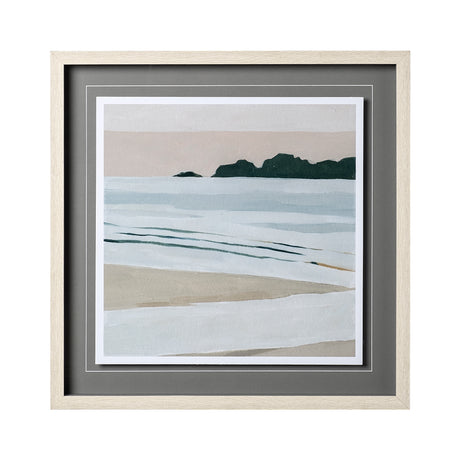 Coastal Lines I by Emma Scarvey a Hand Embellished Textured Framed Art Print Matted under Glass from Mercana - Luna Furniture