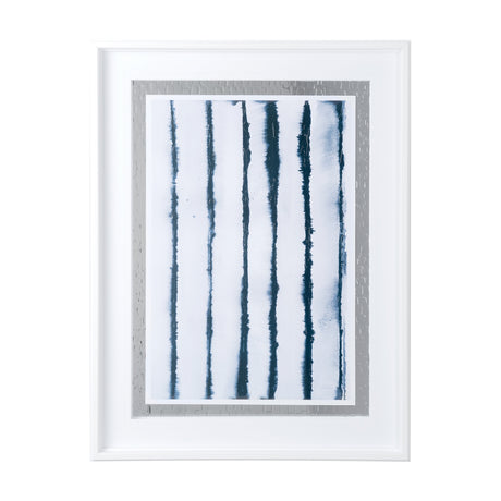 Indigo Lines II by Melody Ducharme a Hand Embellished Textured Framed Art Print Matted under Glass from Mercana - Luna Furniture