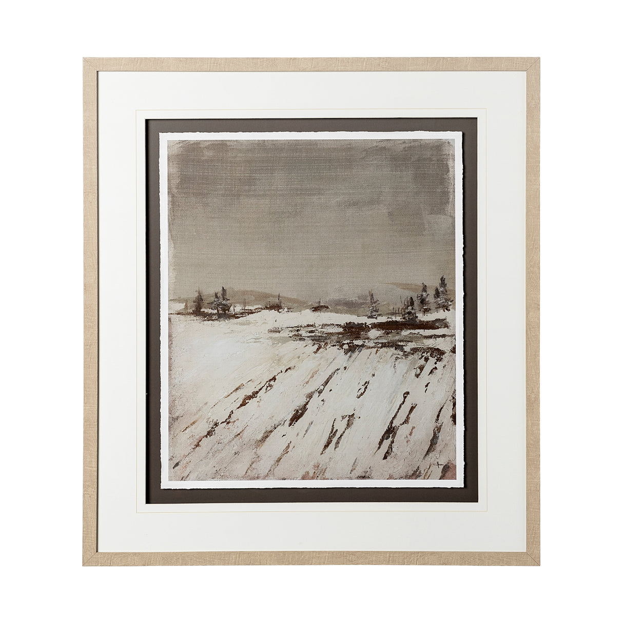 Silent Snow I by Jonathan Klassen a Hand Embellished Textured Framed Art Print Matted under Glass from Mercana - Luna Furniture