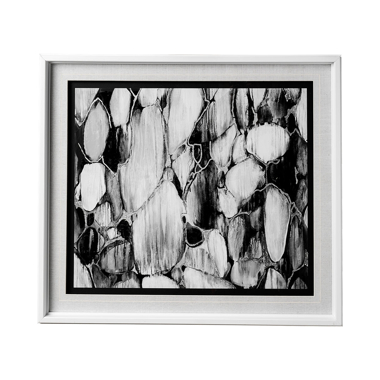 River Rocks by Liz Jardine a Hand Embellished Textured Framed Art Print Matted under Glass from Mercana - Luna Furniture
