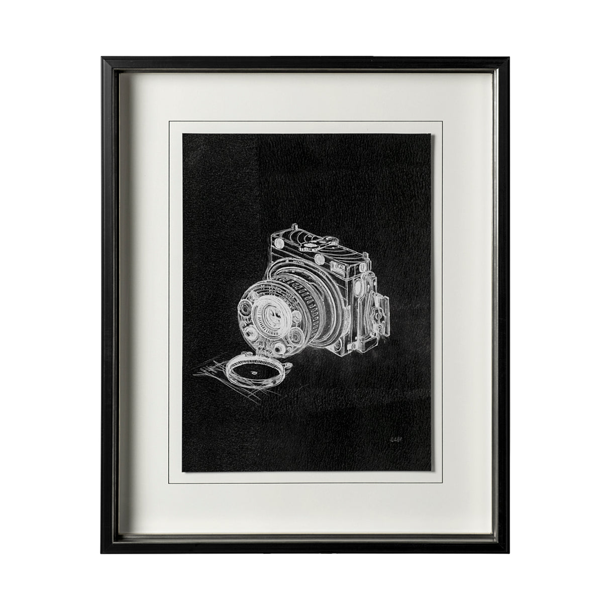 Compass Camera I by Alarm a Hand Embellished Textured Framed Art Print Matted under Glass from Mercana - Luna Furniture