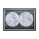Old World Globe by Mercana Studio a Hand Embellished Textured Framed Art Print Matted under Glass from Mercana - Luna Furniture