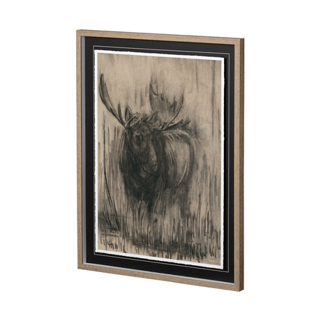 Bear & Moose I by Mercana Studio a Hand Embellished Textured Framed Art Print Matted under Glass from Mercana - Luna Furniture