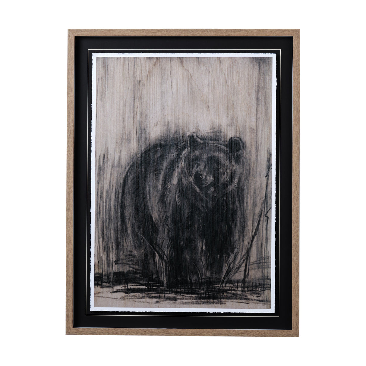 Bear & Moose II by Mercana Studio a Hand Embellished Textured Framed Art Print Matted under Glass from Mercana - Luna Furniture
