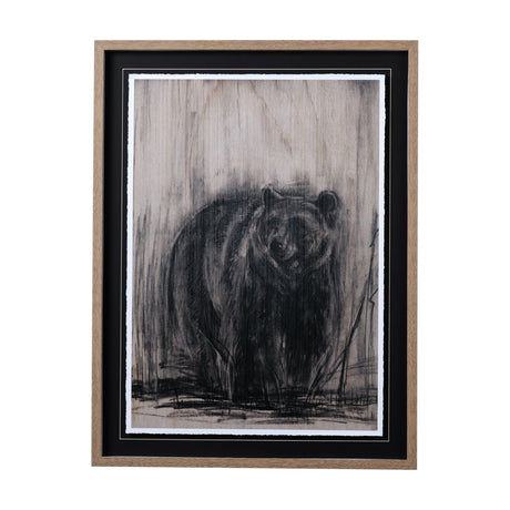 Bear & Moose II by Mercana Studio a Hand Embellished Textured Framed Art Print Matted under Glass from Mercana - Luna Furniture