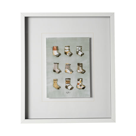 Sock I by Barbara Fleming a Hand Embellished Textured Framed Art Print Matted under Glass from Mercana - Luna Furniture