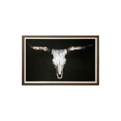 Cow Skull by PH Burchett a Hand Embellished Textured Framed Art Print Matted under Glass from Mercana - Luna Furniture