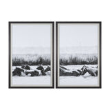 Water Horses III 1 by PH Burchett a Hand Embellished Textured Framed Photo Art Print Matted under Gl from Mercana - Luna Furniture