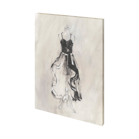 Black Evening Gown II by Ethan Harper a Hand Embellished Textured Canvas from Mercana - Luna Furniture