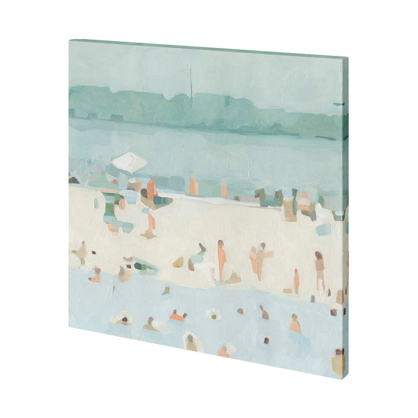 Sea Glass Sandbar I by Emma Scarvey a Hand Embellished Textured Canvas