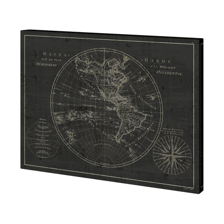 Mappemonde Etching v2 by Mercana Studio a Hand Embellished Textured Canvas from Mercana - Luna Furniture