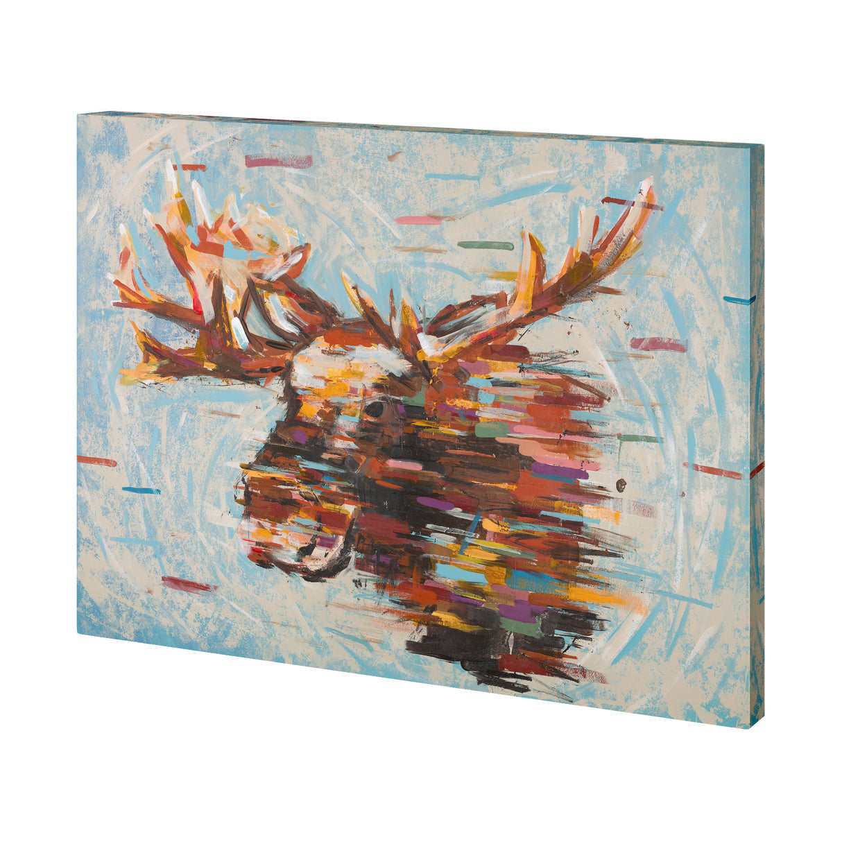 Fractal Moose by Altamura a Hand Embellished Textured Canvas from Mercana - Luna Furniture