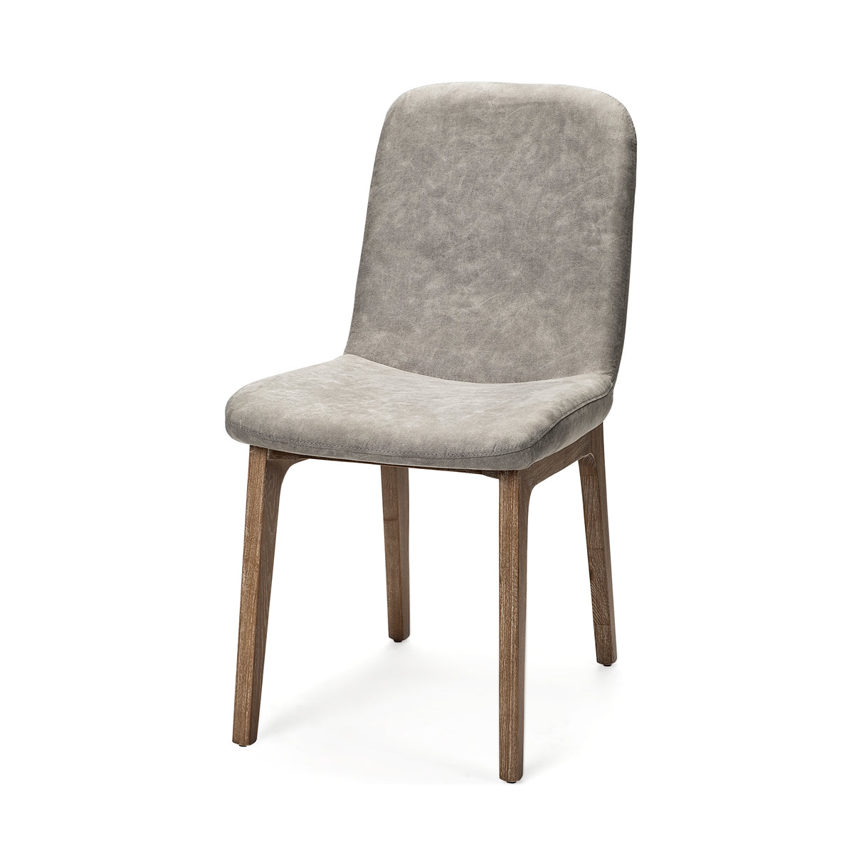 David Grey Fabric Wrap Medium Brown Wood Base Dining Chair, Set of 2 from Mercana - Luna Furniture
