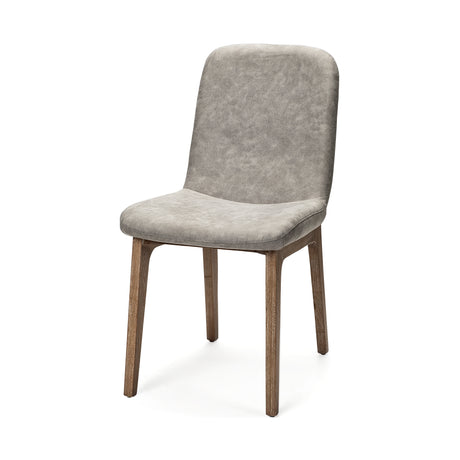 David Grey Fabric Wrap Medium Brown Wood Base Dining Chair, Set of 2 from Mercana - Luna Furniture