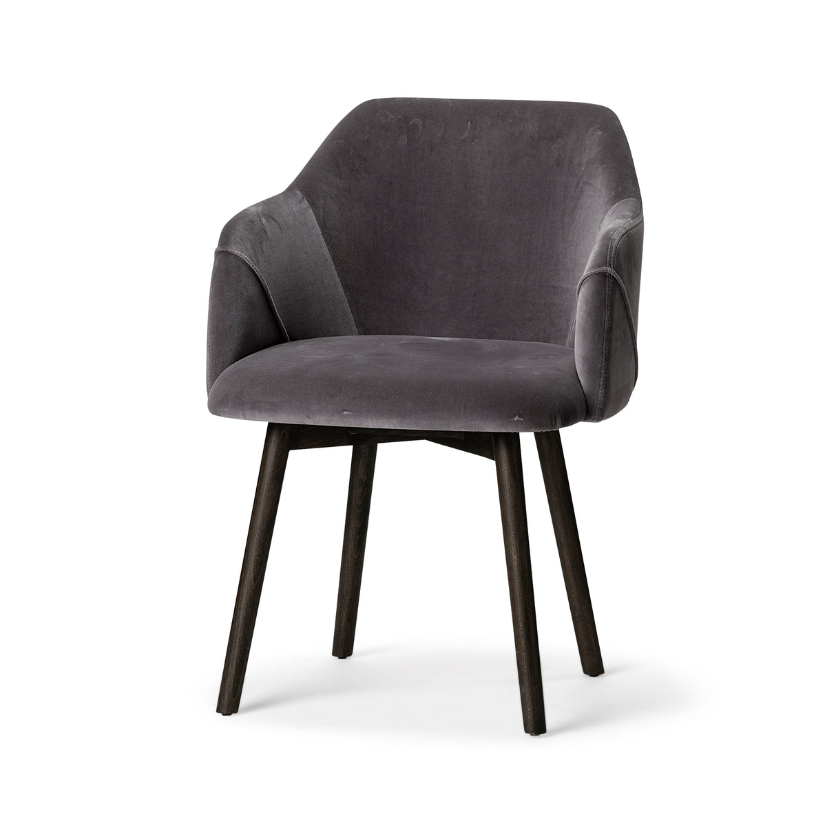 Ronald II Grey Velvet Wrap Black Wooden Base Dining Chair from Mercana - Luna Furniture