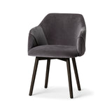 Ronald II Grey Velvet Wrap Black Wooden Base Dining Chair from Mercana - Luna Furniture