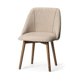 Ronald I Cream Fabric Wrap Brown Wooden Base Dining Chair, Set of 2 from Mercana - Luna Furniture