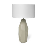 Piven (29.5"H) Beige Ceramic Base White Linen Shade Table Lamp from Mercana - Luna Furniture